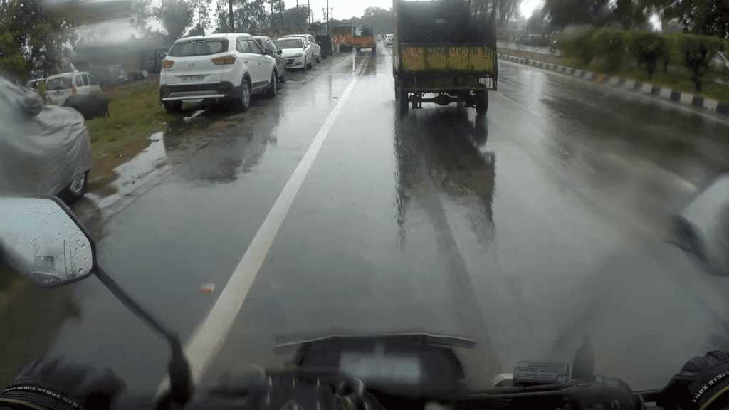 Riding in the rain