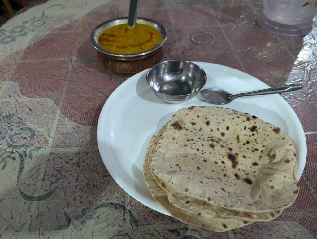 Dal and Roti at Barkot hotel