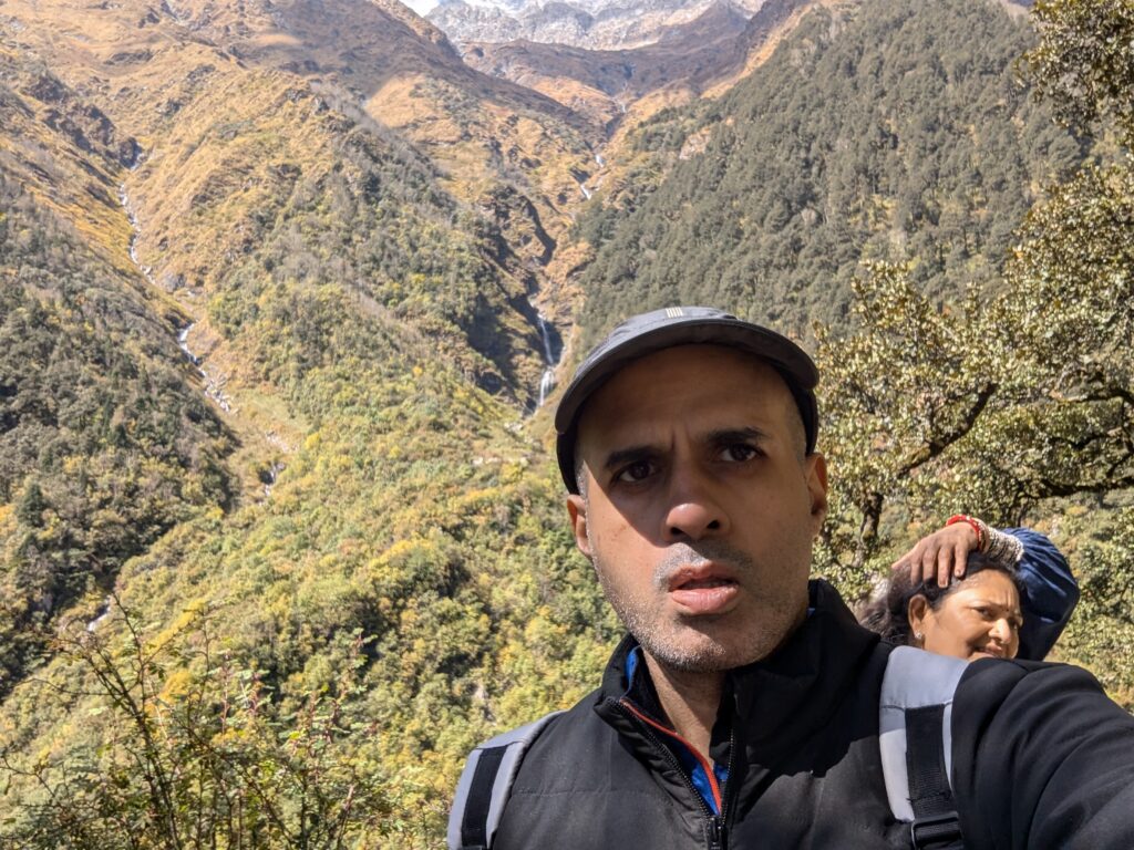 En Route to Yamunotri with waterfall in the background